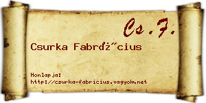 Csurka Fabrícius névjegykártya